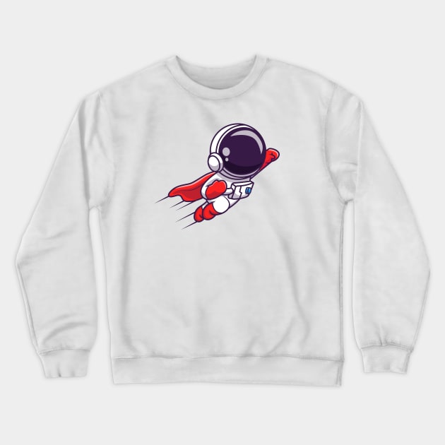 Cute Astronaut Super Hero Flying Crewneck Sweatshirt by Catalyst Labs